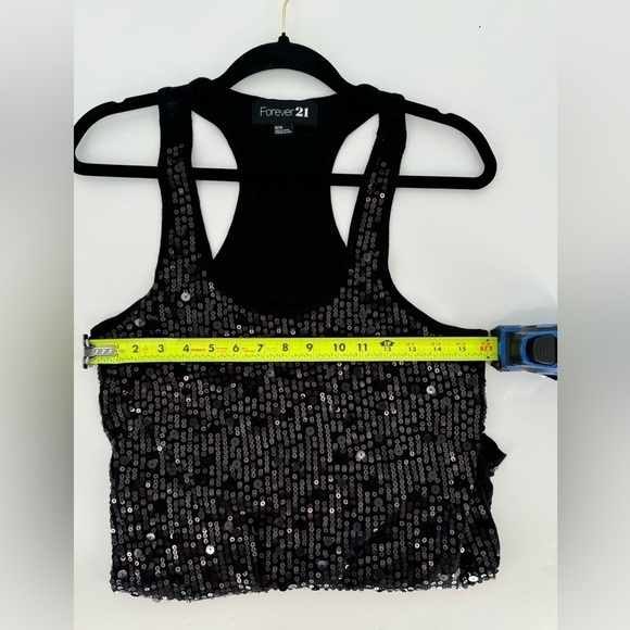 Forever 21 Black Sequins Tank Top Size Medium - Picture 7 of 10